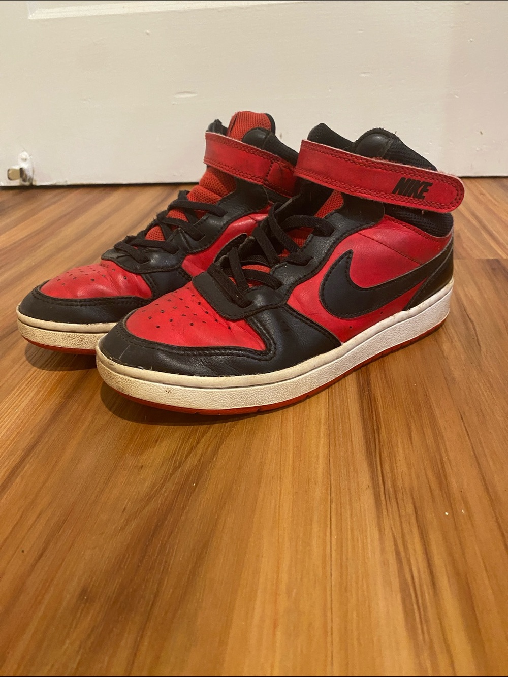 Nike Men’s Red and Black High-Top Sneakers
